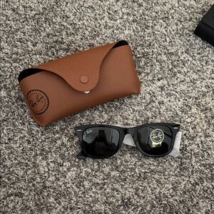 Ray-Ban Black Sunglasses with Tan Case